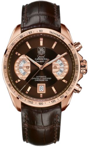 TAG Heuer Grand Carrera Calibre 17 RS Chronograph Red Gold / Brown / Alligator